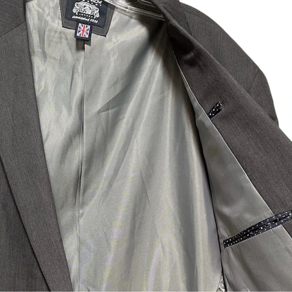 Savile Row Co. Strand Grey Solid Two Button Suit Jacket